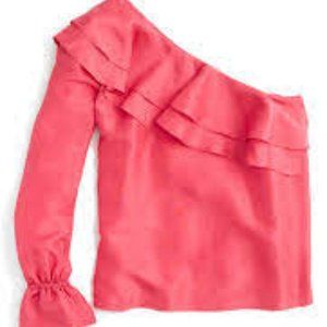 NWT J Crew One-Shoulder Silk Shantung Top 6